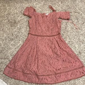Pink floral lace dress from Francesca’s size medium